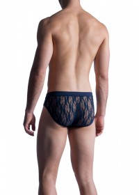 ManStore M853-Slip RetroBrief homme dentelle bleu