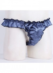 String homme travesti Princess Sissy satin  bleu sophie libertine