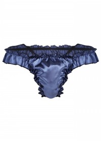 String homme travesti Princess Sissy satin  bleu face