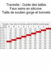 Prothèses seins ovale silicone 2000grs Taille 100H-105G-110F-115E-120D