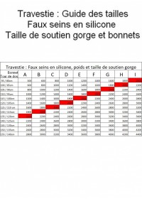 Prothèses seins ovale silicone 2000grs Taille 100H-105G-110F-115E-120D