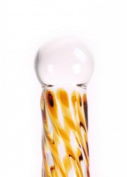 Gode en verre Glas Dildo Black & Yellow Rocket detail boule