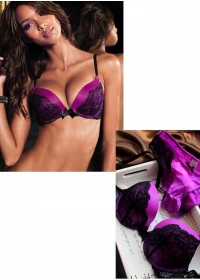 Ensemble lingerie Soutien gorge et culotte Victoria violet noir