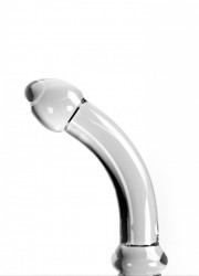 Gode en verre Glass Dildo Clear Curve detail gland transparent