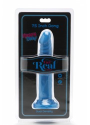 Gode ventouse Happy Dicks Dong 7.5 Inch L 19cm diametre 3,5 cm bleu pack