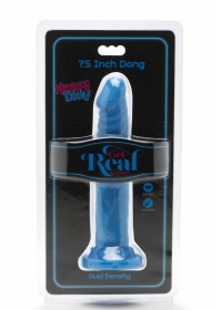 Gode ventouse Happy Dicks Dong 7.5 Inch L 19cm diametre 3,5 cm bleu pack