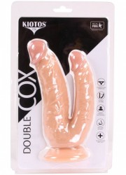 Double gode ventouse Double pénétration Kiotos COX Flesh 031 L19cm