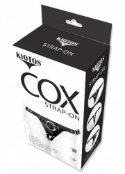 Kiotos Ceinture harnais cuir noir pour gode COX Strap-On Deluxe boite