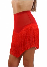 Jupe coquine pas cher tulle et franges rouge