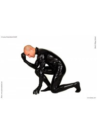 Latexa 3033 Combinaison latex intégrale avec Pieds et Gants noir