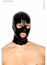 Latexa 1158 Cagoule latex homme - 3 trous noir