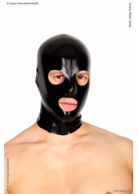 Latexa 1158 Cagoule latex homme - 3 trous noir