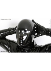 Latexa 1158C Cagoule latex anatomic patch + trous narines noir