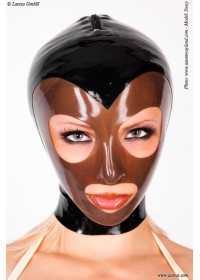 Latexa 3281 cagoule latex femme contraste noir-marron