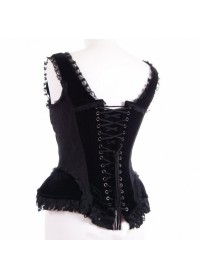 Burleska Jasmin Corset bretelles velours noir