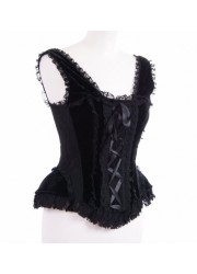 Burleska Jasmin Corset bretelles velours noir Sophie libertine