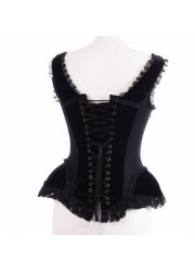 Burleska Jasmin Corset bretelles velours noir