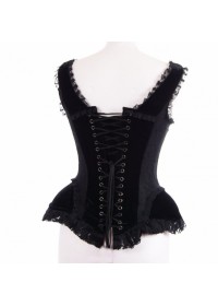 Burleska Jasmin Corset bretelles velours noir