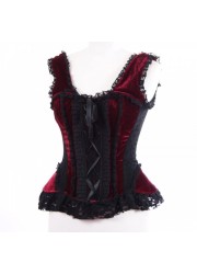 Burleska Jasmin Corset bretelles velours noir et bordeaux Sophie libertine