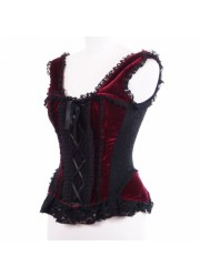 Burleska Jasmin Corset bretelles velours noir et bordeaux Sophie libertine