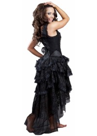 Burleska Ophélie Robe corset Taffetas et jupe dentelle noir