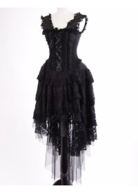Burleska Ophélie Robe corset Taffetas et dentelle noir