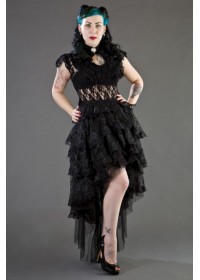 Burleska Ophélie Jupe longue dentelle et tulle noir burlesque gothique vampire