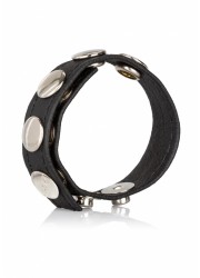 Cockring ajustable cuir noir Adjust 5 Snap Leather 5 boutons pressions