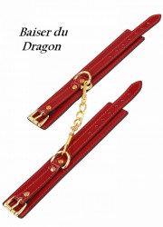 Jolies Menottes poignets Baiser du Dragon Vinyls Rouge
