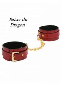 Menottes poignets Baiser du Dragon Vinyls Rouge
