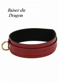 Collier soumise Baiser du Dragon vinyls rouge Femme