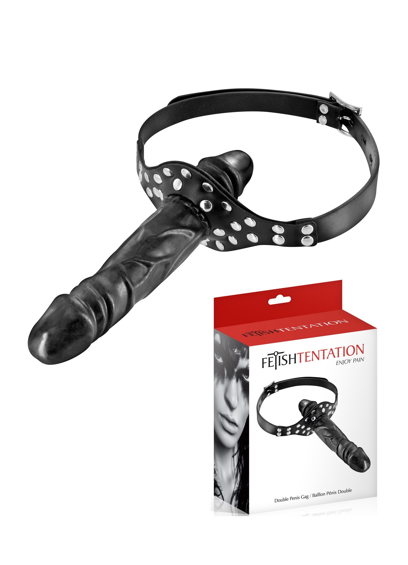 Bâillon double gode Fetish Tentation noir