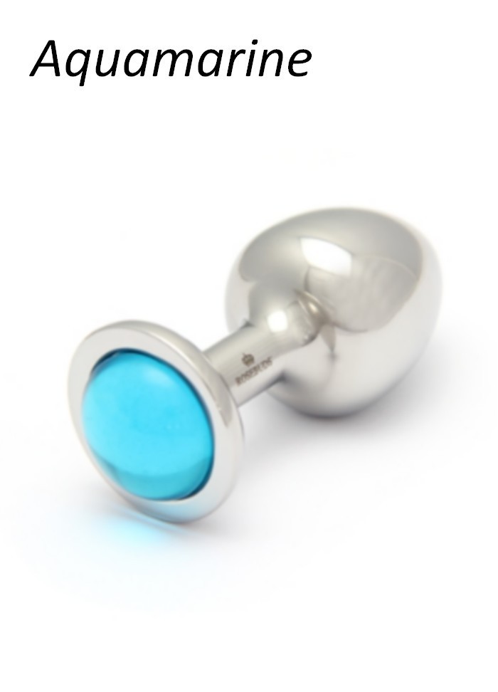 Rosebud S Plug anal Cabochon verre bleu turquoise