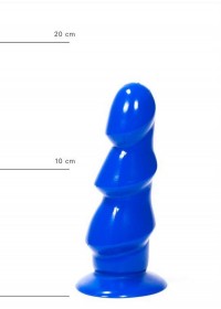 AllBlack-Plug anal ventouse Triple tête L 17 cm bleu taille