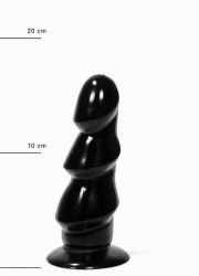 AllBlack-Plug anal ventouse Triple tête L 17 cm noir taille