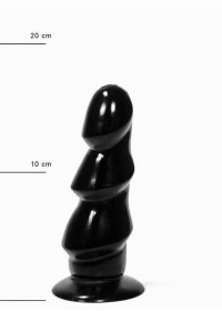 AllBlack-Plug anal ventouse Triple tête L 17 cm noir taille