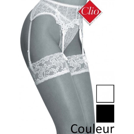 Bas porte-jarretelle avec jarretière en dentelle