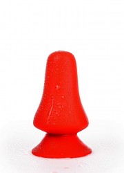 Allblack-Plug anal champignon L 12.5 cm rouge