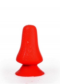 Allblack-Plug anal champignon L 12.5 cm rouge