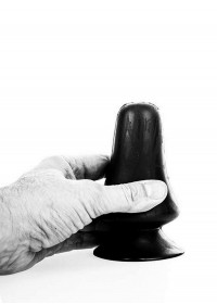 Allblack-Plug anal champignon L 12.5 cm noir main