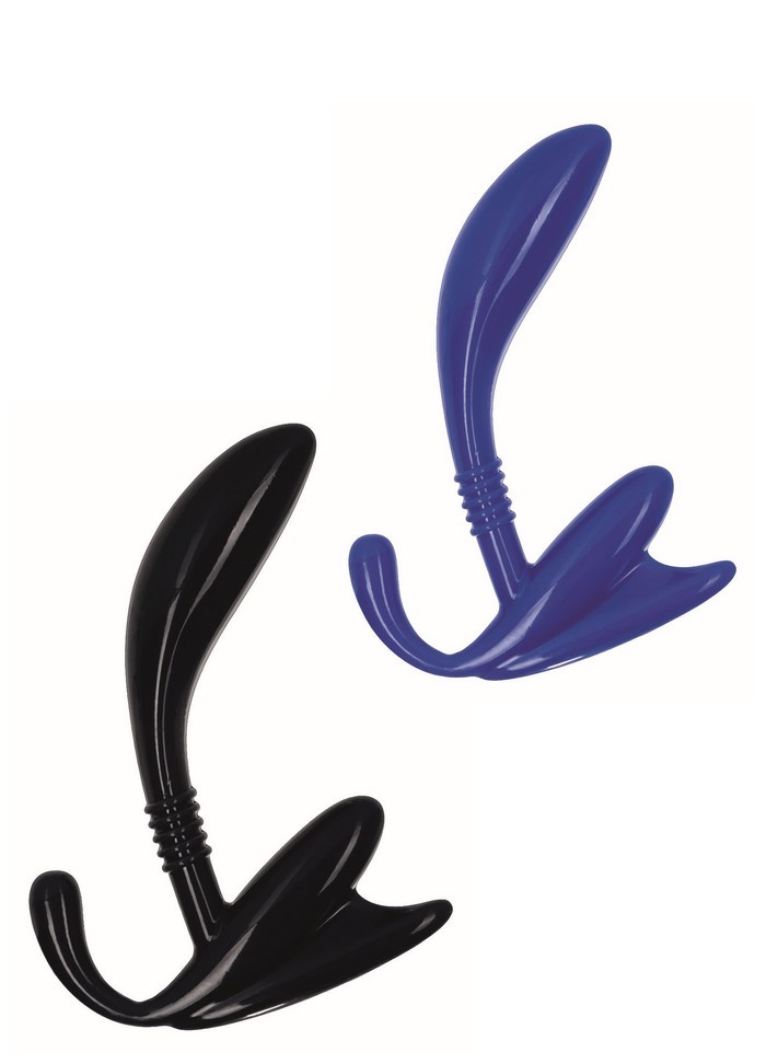 Plug anal stimulateur Prostate Apollo Curved Probe bleu-noir