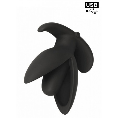 Plug anal vibrant rechargeable USB noir