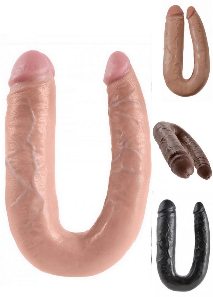 Double gode Anal & vaginal Cock U-shape Double Trouble L - 4 coloris