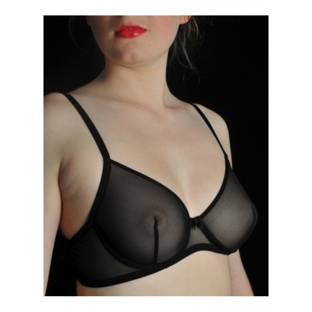 Soutien gorge fabiola pour femme transparent noir