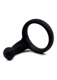 Cockring Rock it Balls silicone noir avec bille anal coté