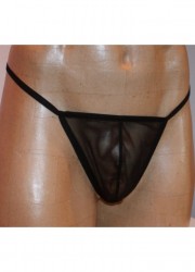 String sexy en tulle transparent ficelle noir