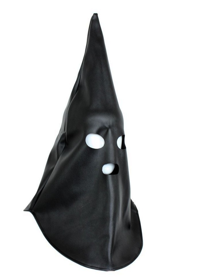 Cagoule bourreau Ku Klux Klan BDSM noir