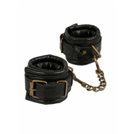 Menottes poignet Fifty aspect cuir noir