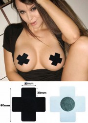 Nippies en forme de croix noir cache téton sexy pour femme