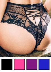 Shorty sexy pour femme Isadora en dentelle et tulle transparent